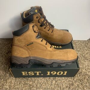 NWT‎ Men’s Chippewa 6” Waterproof Composite Toe Brown Leather Boots Sz 13